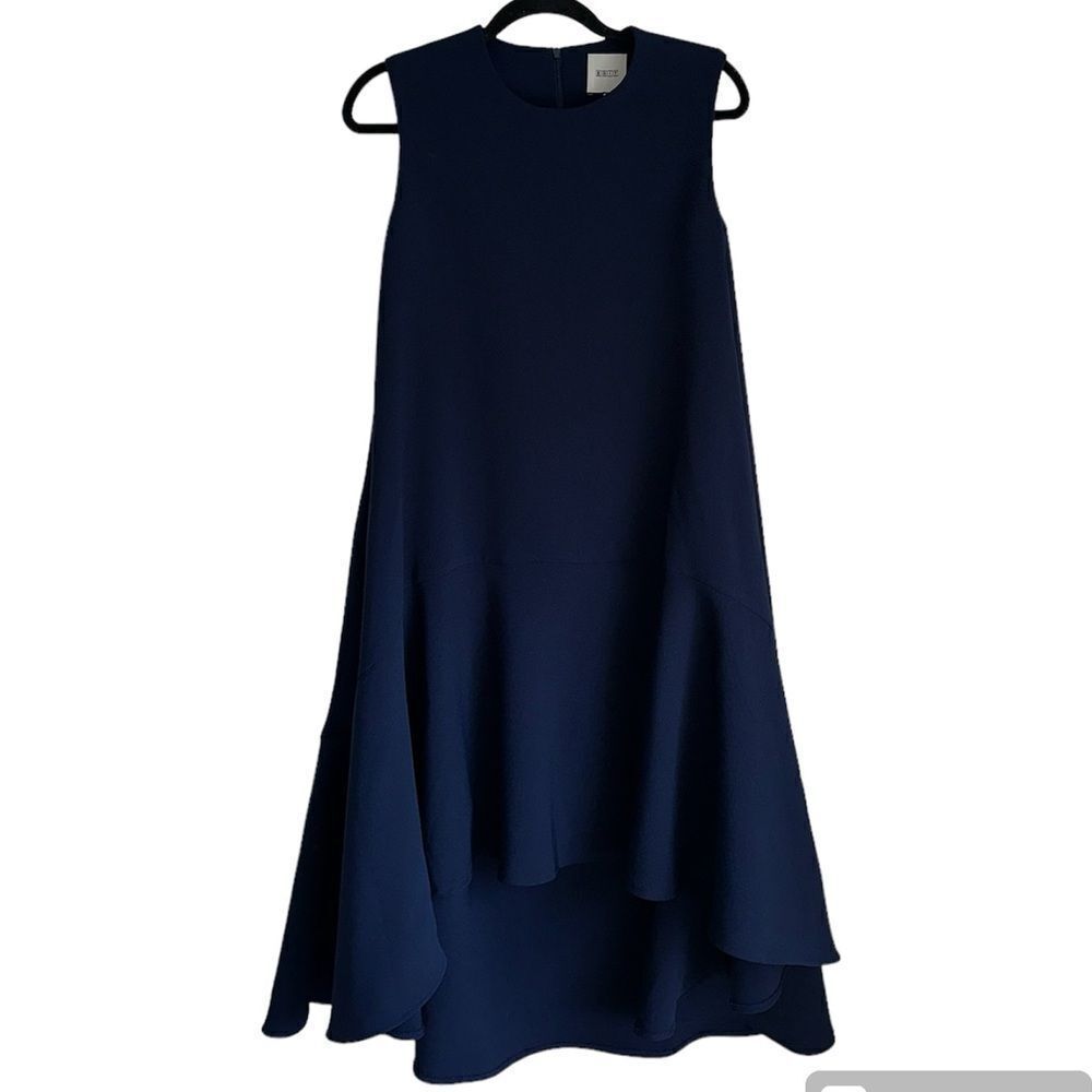 EDIT SIZE S NAVY BLUE HI-LOW ASYMMETRICAL DRESS SLEEVELESS